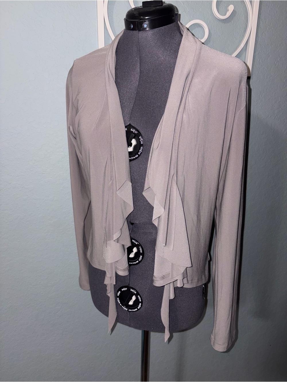 Like new Sympli Cardigan Sweater Ruffle draped waterfall  Open